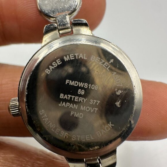 3 for $30 Rhinestone Band Watch Women Silver Blue Mother of Pearl Dial Works - Picture 7 of 16